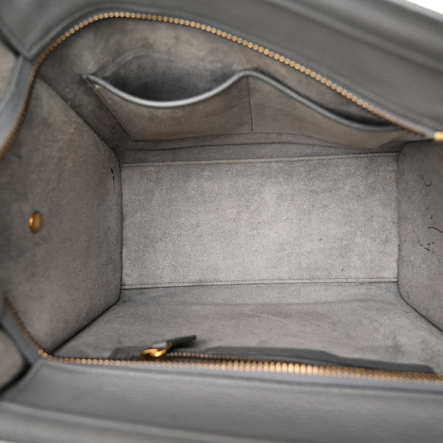 Baby Drummed Calfskin Micro Luggage Kohl