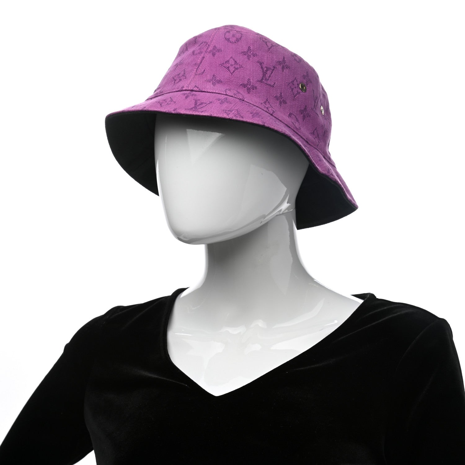 Louis Vuitton Monogram Denim Transformable Bob Bucket Hat Purple 7 of 9