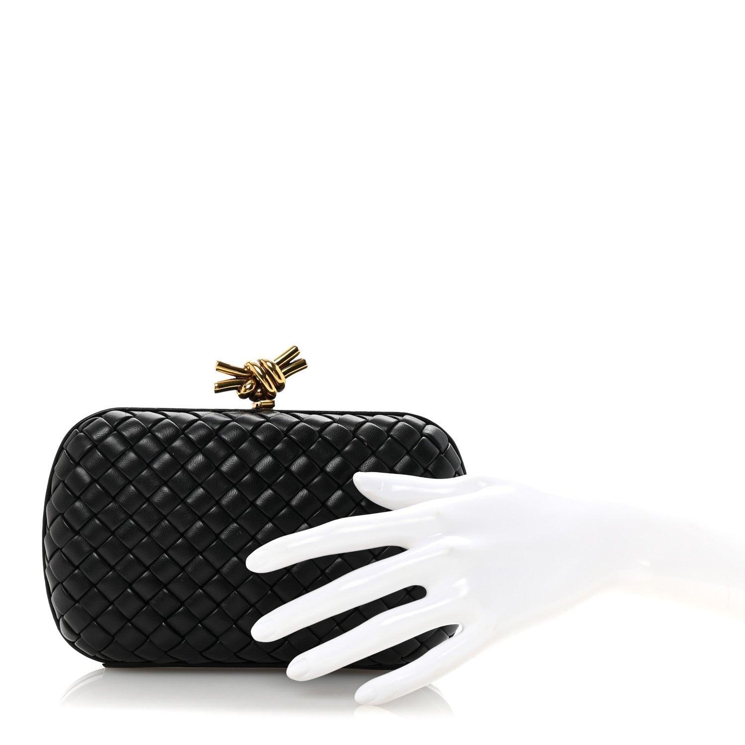 Bottega Veneta Nappa Intrecciato Knot Clutch Black 2 of 6