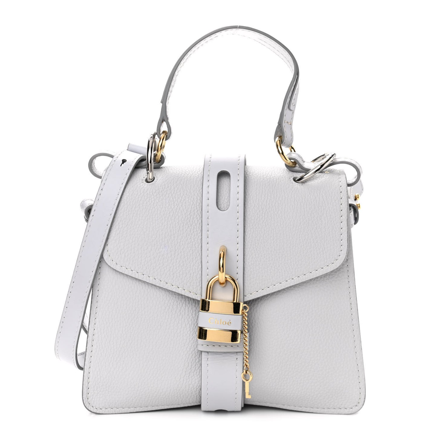 Grained Calfskin Small Aby Day Shoulder Bag Light Cloud