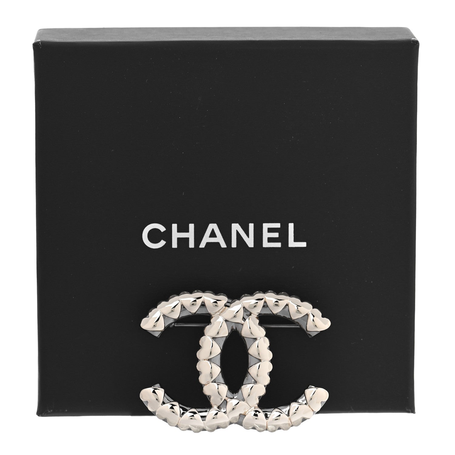 Chanel Metal CC Heart Brooch Gold Silver 5 of 5