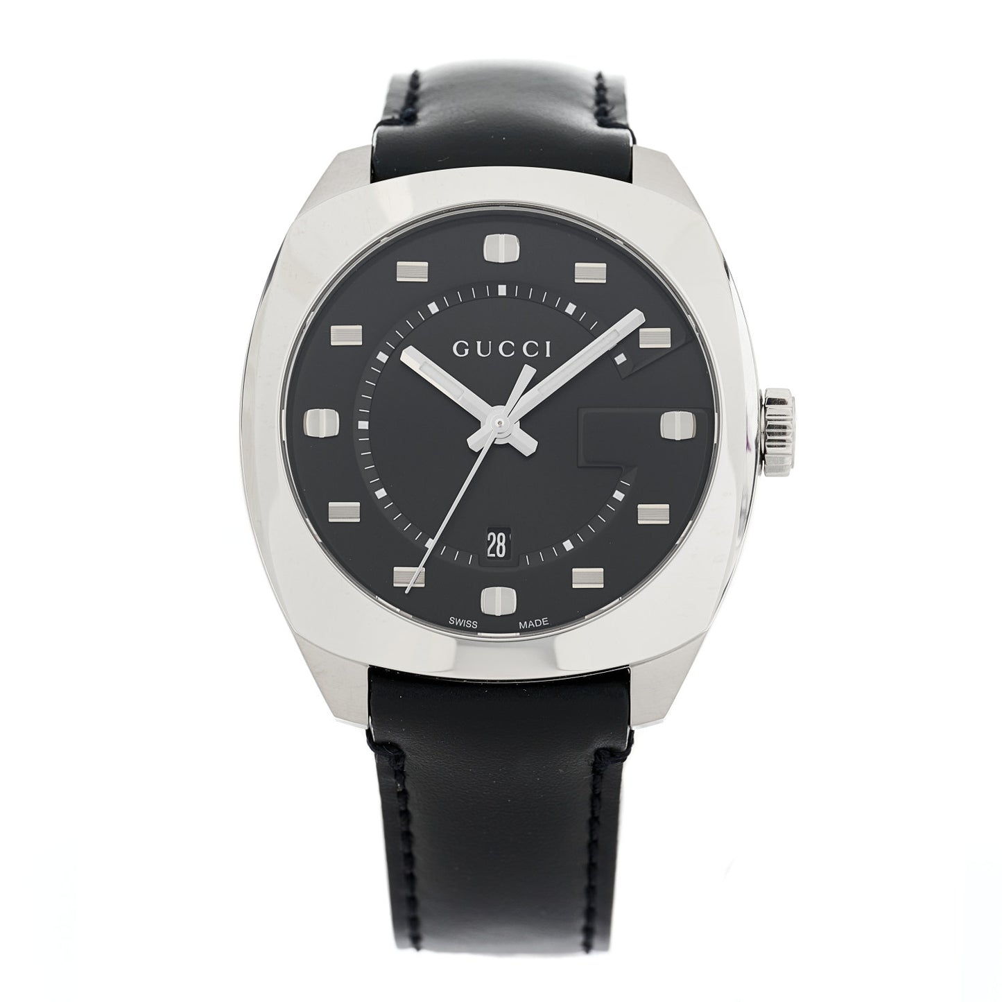 Stainless Steel Calfskin 40mm GG2570 Quartz Watch Black