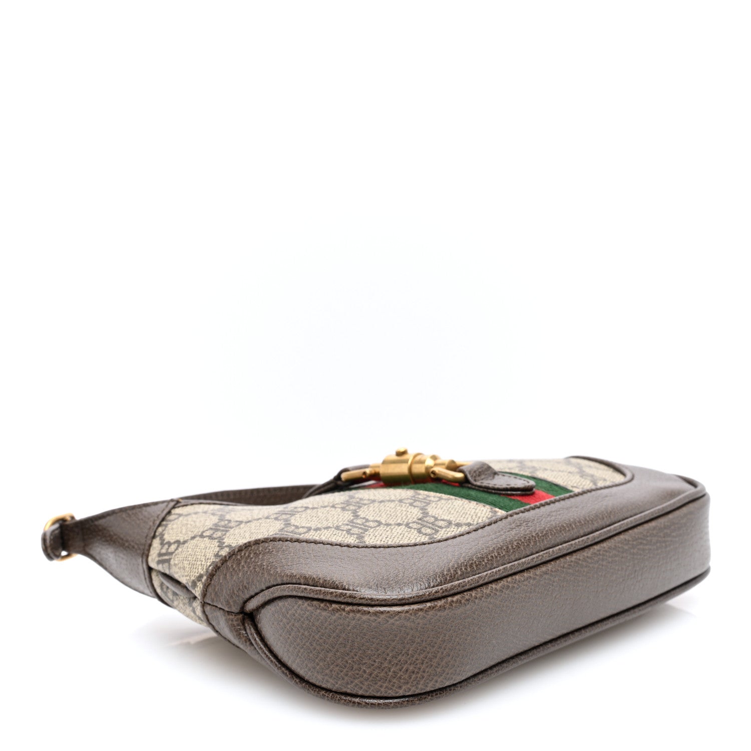 Gucci X BALENCIAGA BB Supreme Monogram Calfskin Web Mini Jackie 1961 Hobo Beige Ebony 4 of 9