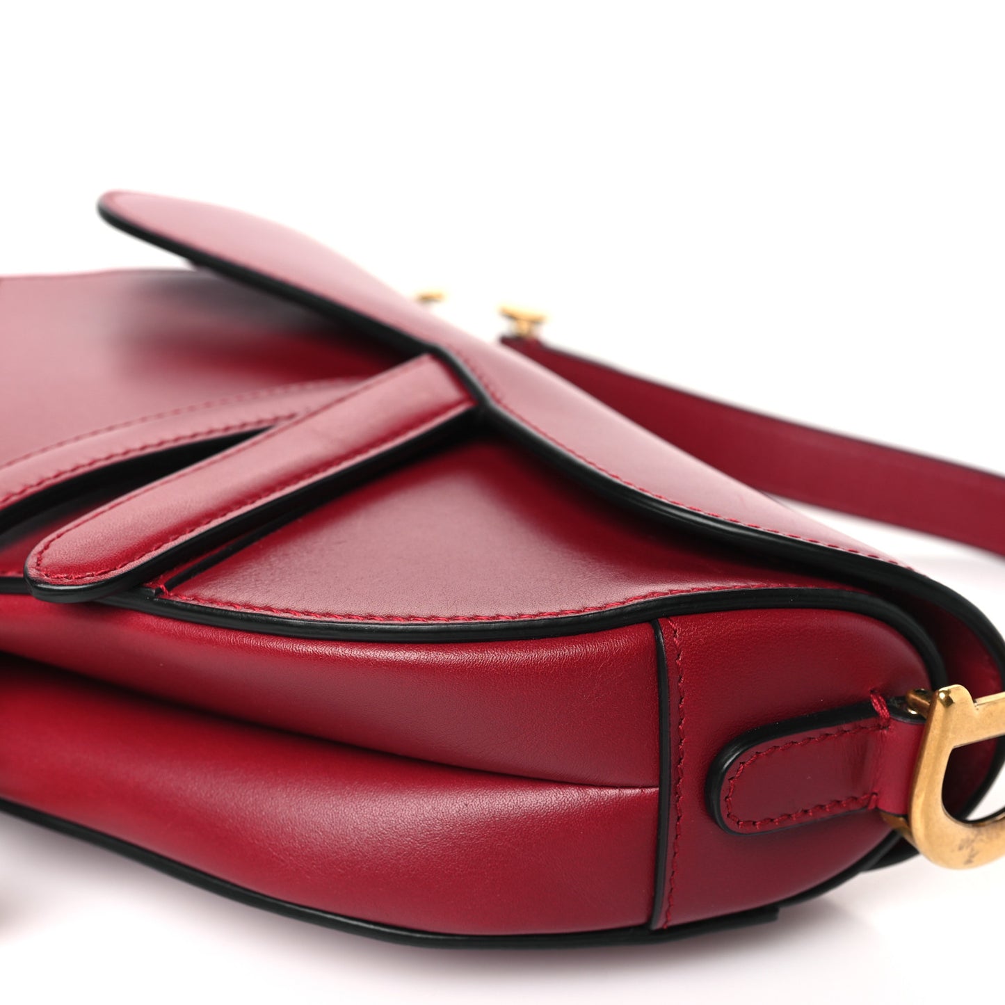 Calfskin Mini Saddle Bag Red