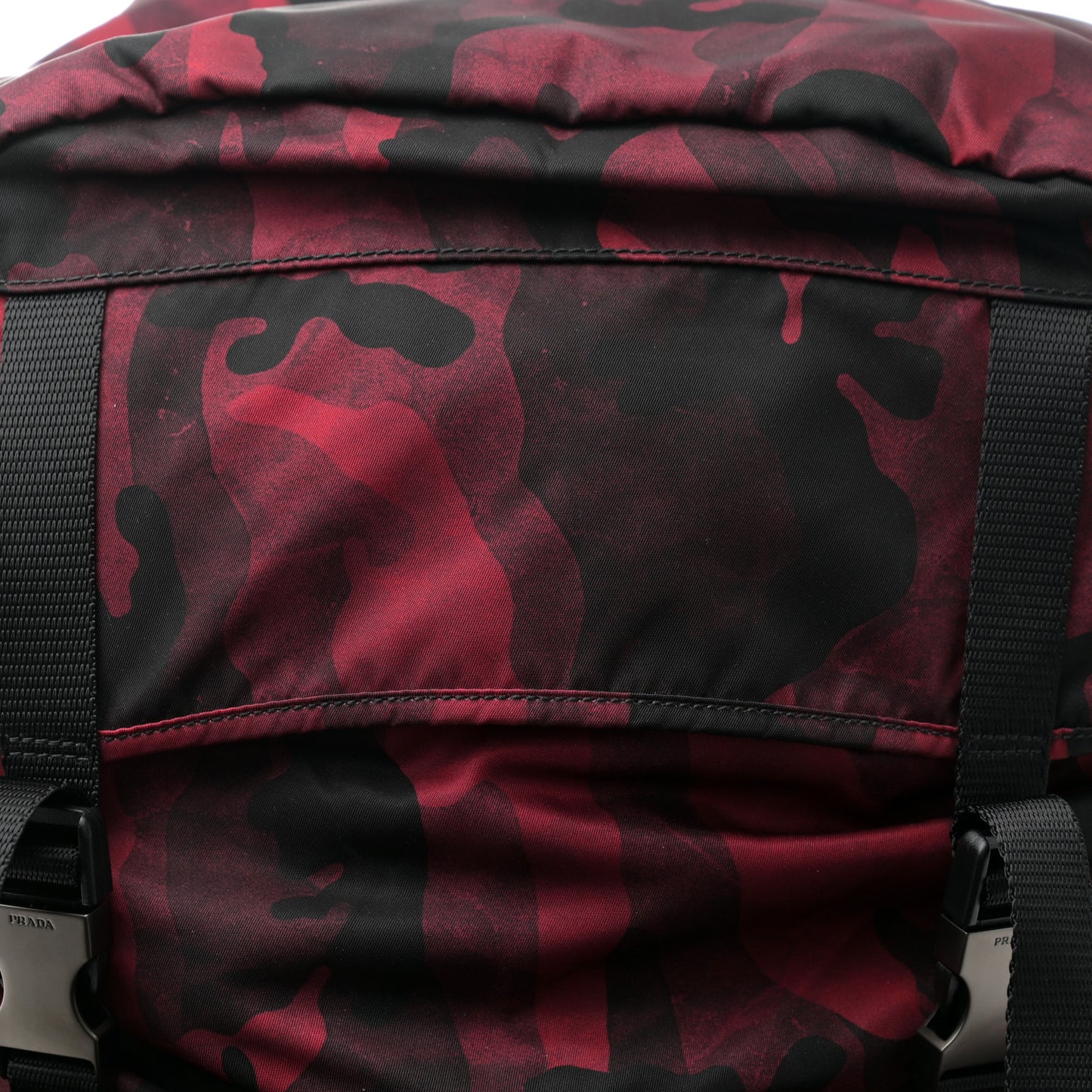 Tessuto Nylon Camouflage Print Drawstring Backpack Bordeaux