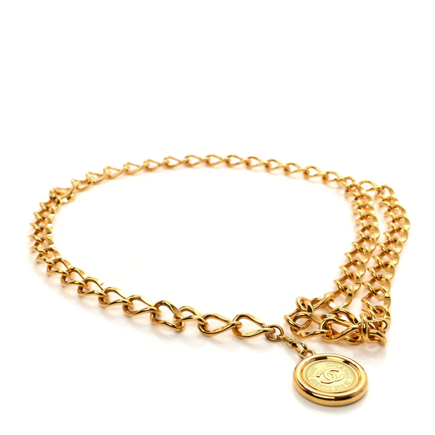 Chanel Metal Chain CC Medallion Belt Gold 1 of 3
