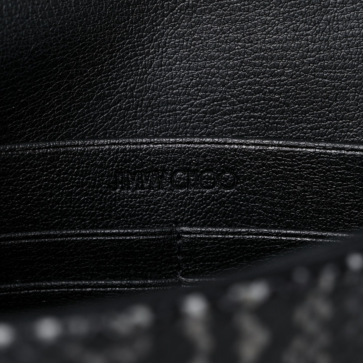 Elaphe Snakeskin Printed Wallet on Chain Anthracite