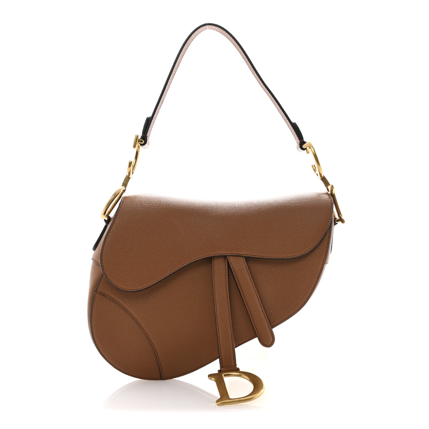 Christian Dior Grained Calfskin Saddle Bag Golden Saddle 1812255
