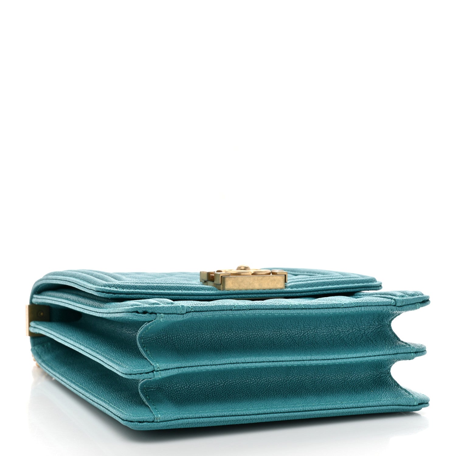 Chanel Caviar Quilted North South Boy Flap Turquoise 4 of 10