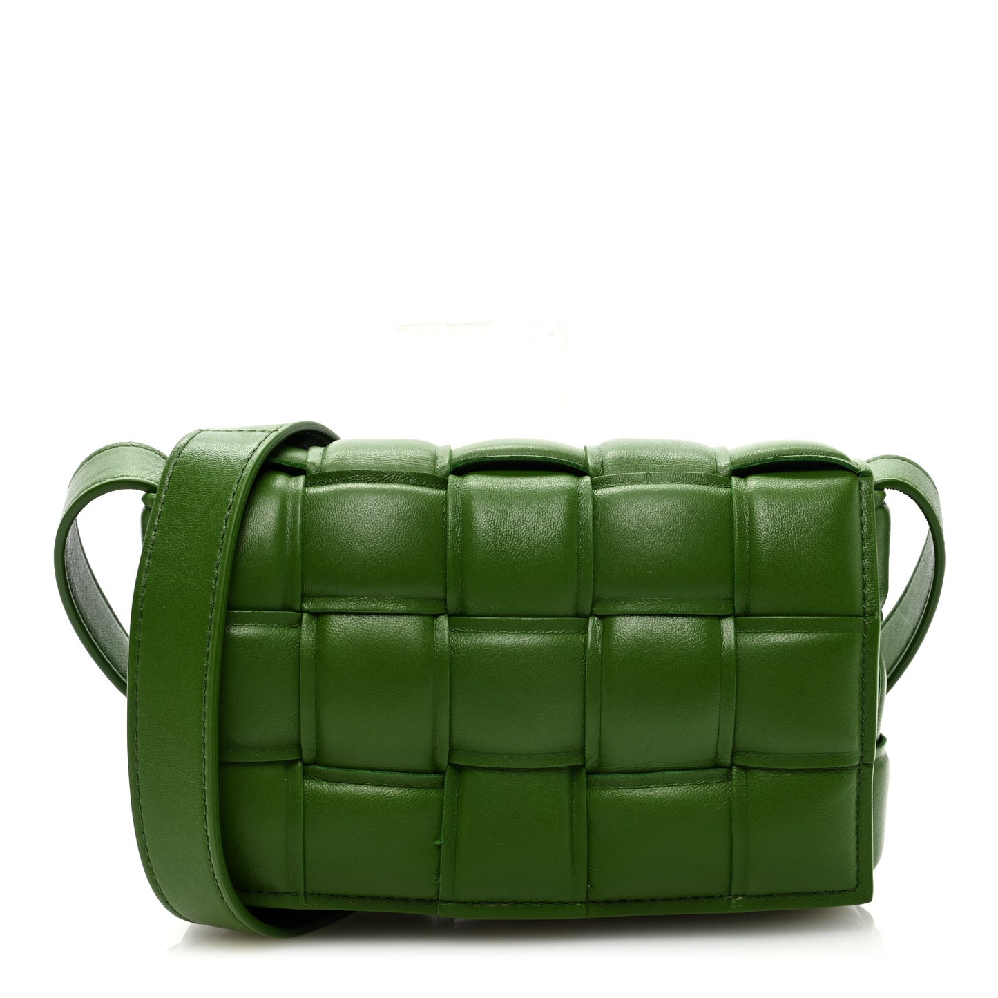 Nappa Maxi Intrecciato Padded Small Cassette Crossbody Bag Avocado