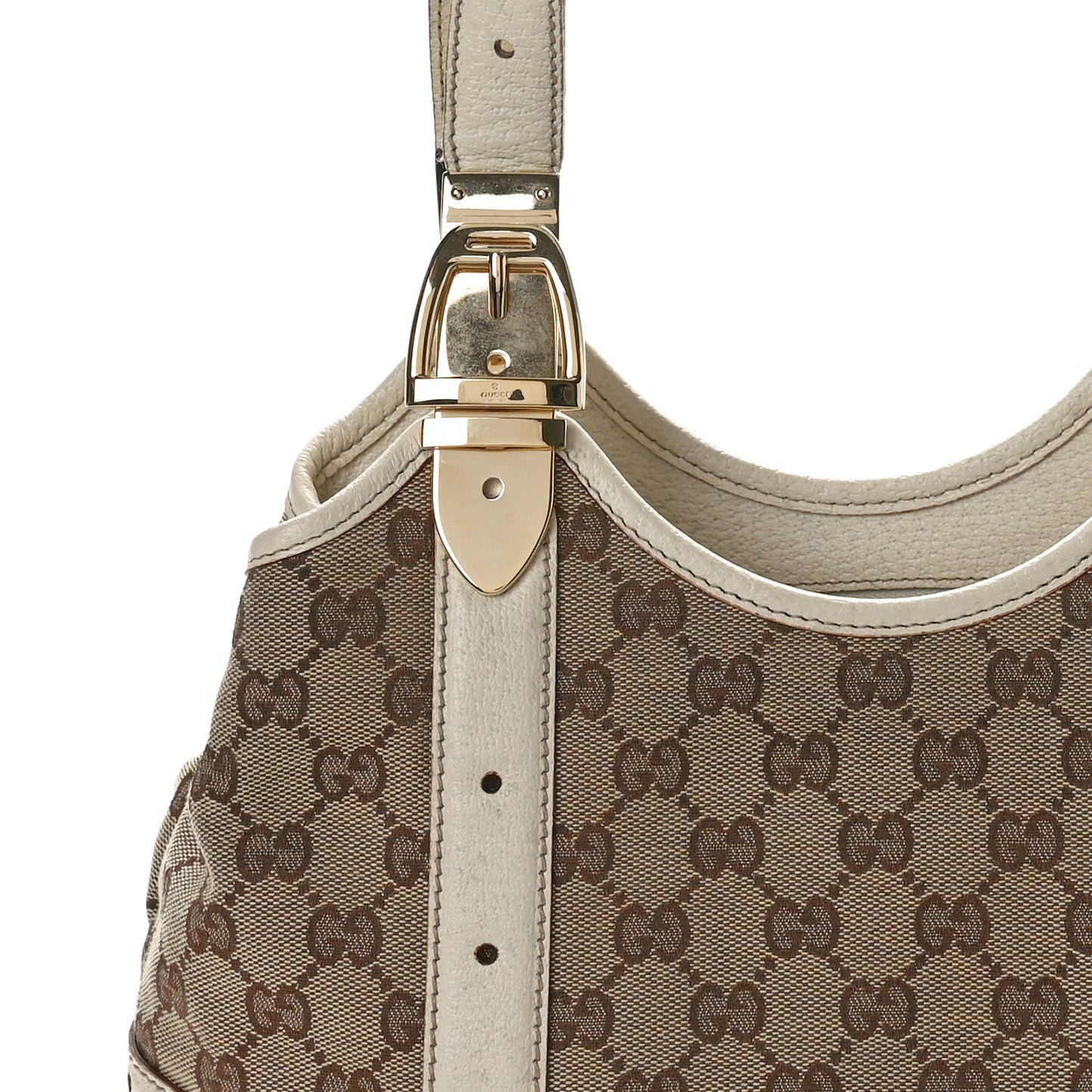 Monogram Horsebit Shoulder Bag Off White