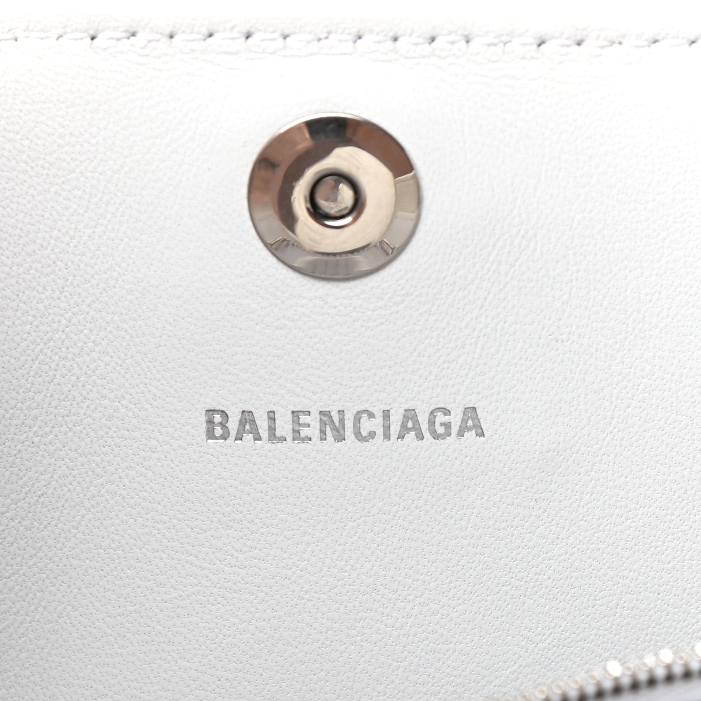 Grained Calfskin XS Hourglass East West Tote White