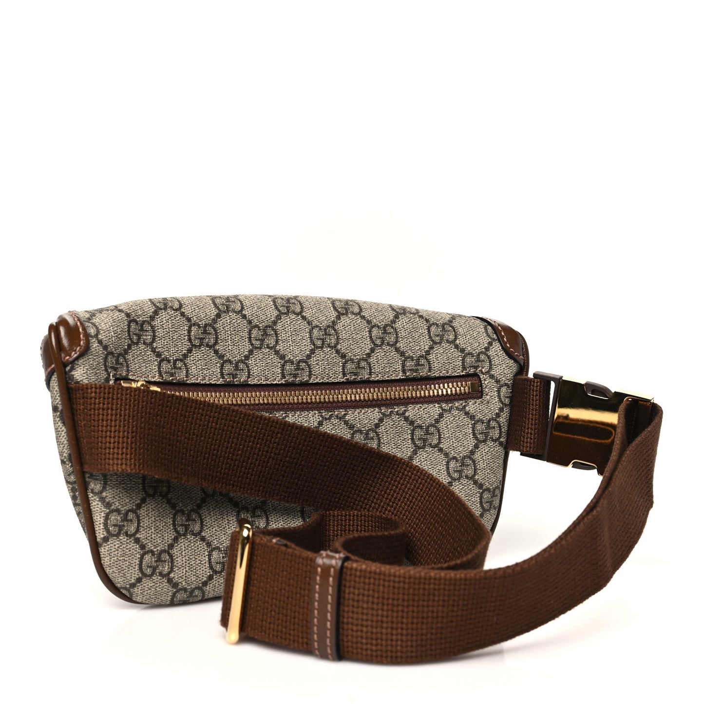 GG Supreme Monogram Textured Calfskin Retro Interlocking G Belt Bag Beige Ebony Brown Sugar