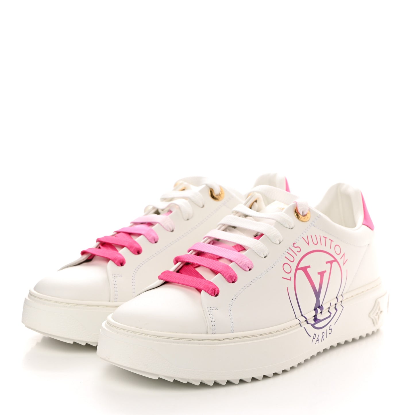 Monogram Time Out Sneakers 38 White Pink