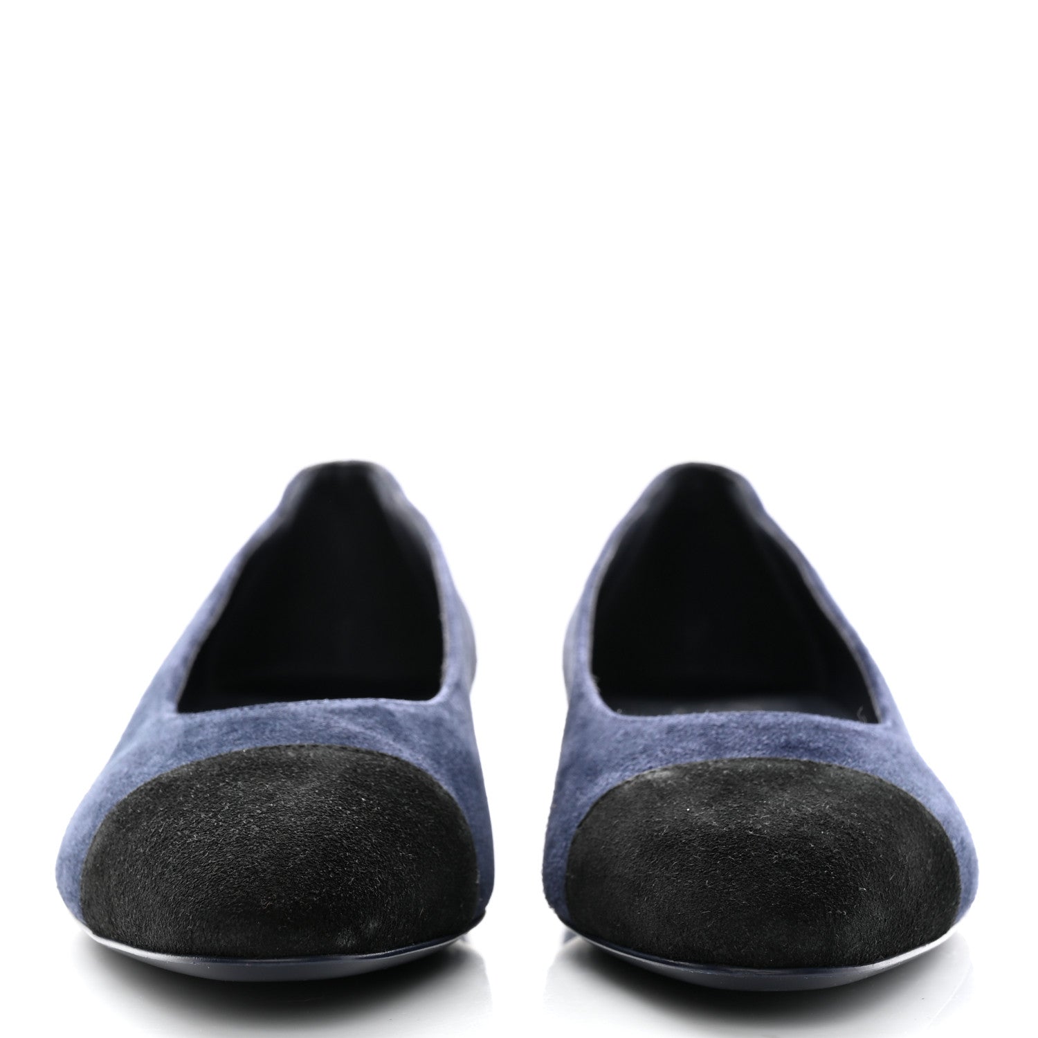Chanel Suede Cap Toe Ballerina Flats 37 Navy 2 of 8