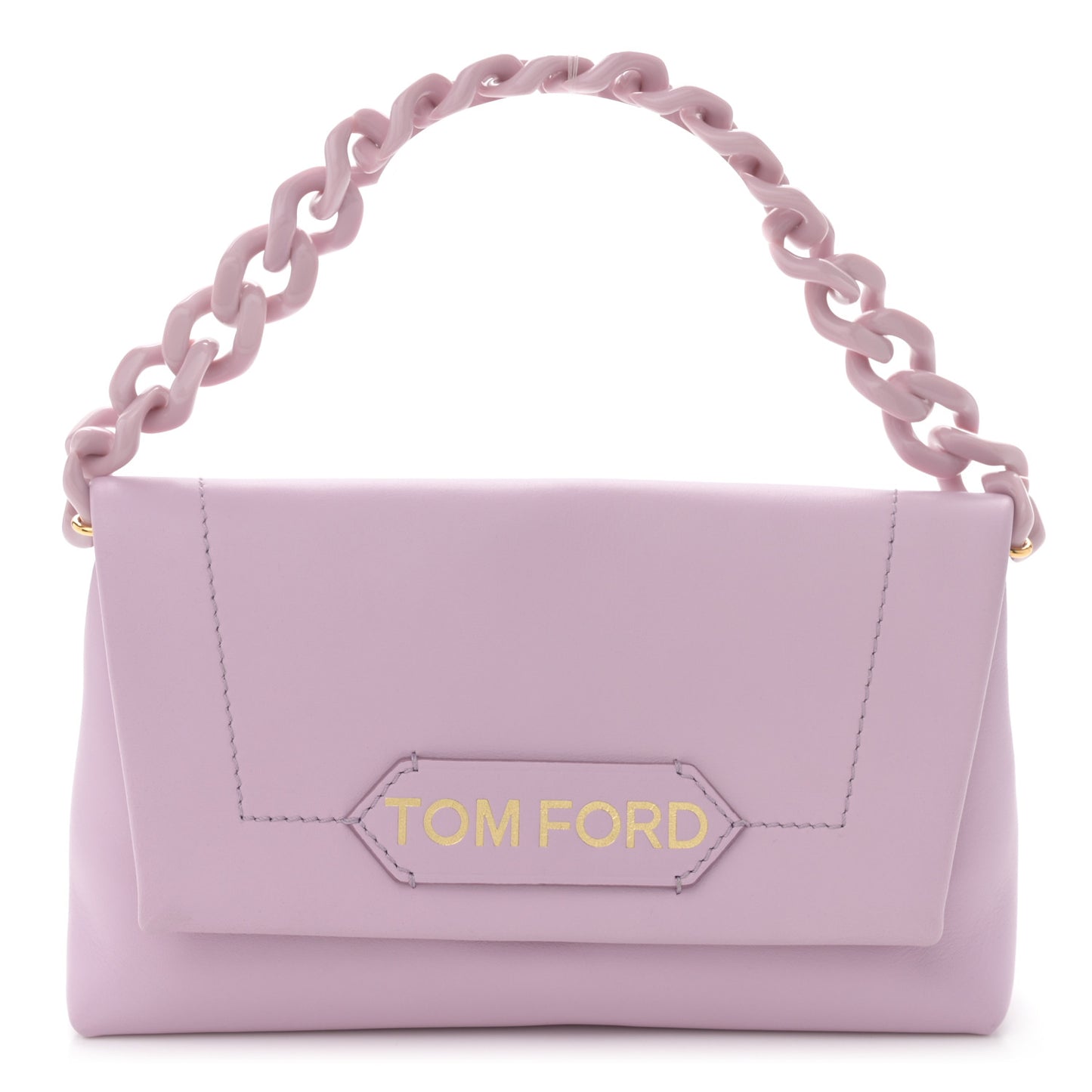 Shiny Calfskin Mini Label Chain Shoulder Bag Lilac