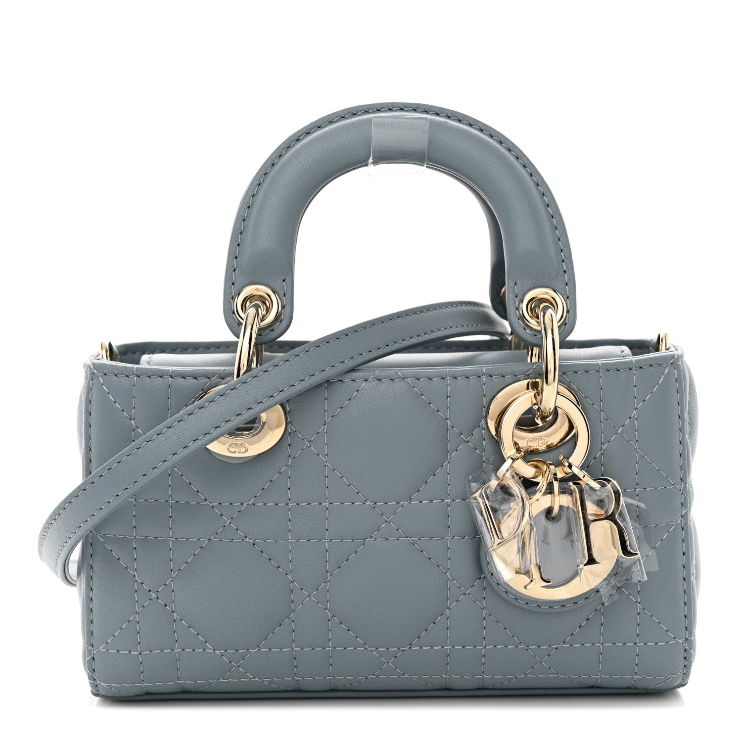 Christian Dior Lambskin Cannage Micro Lady D-Joy Cloud Blue