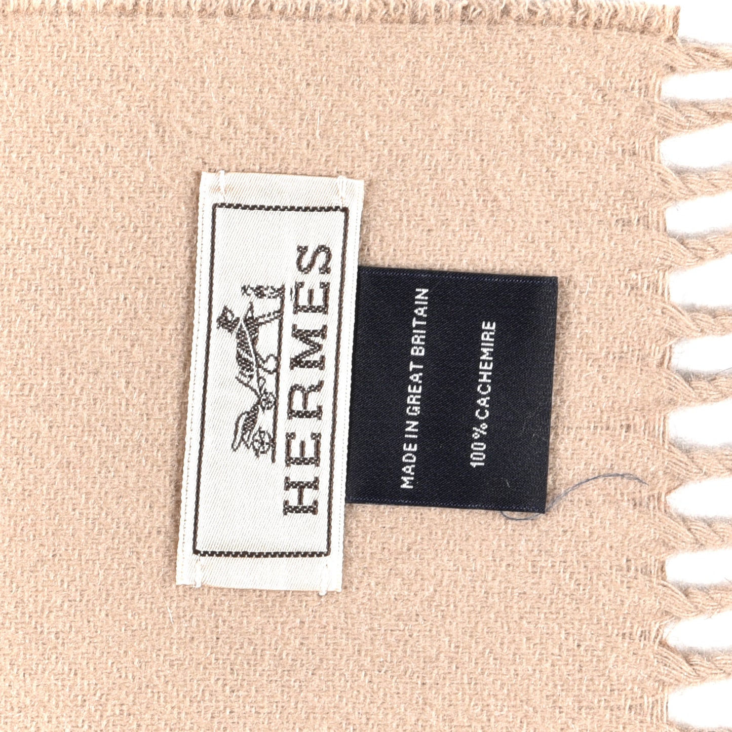 Cashmere Recto Verso Muffler Marron Glace Craie