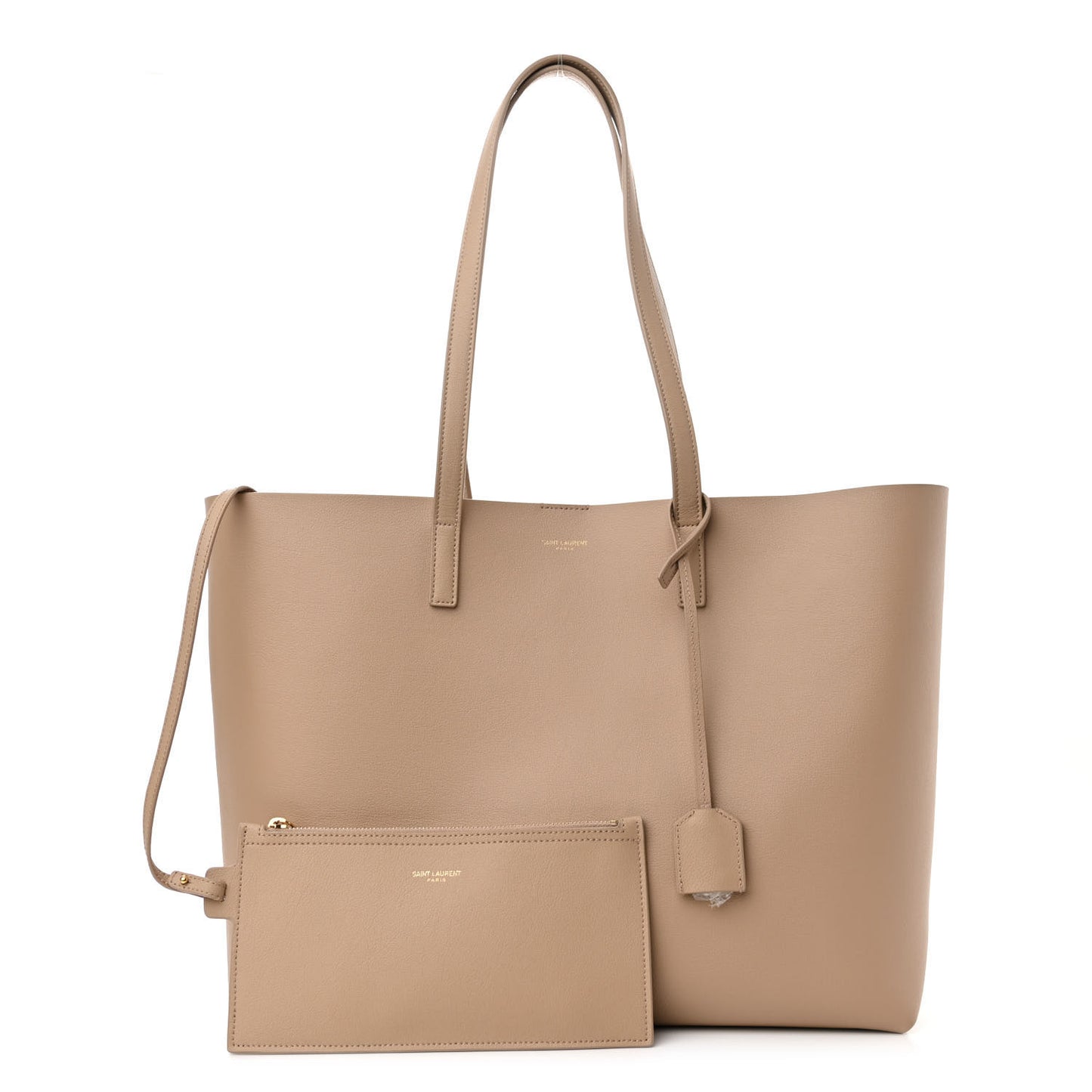 Calfskin Large Shopping Tote Dark Toffee