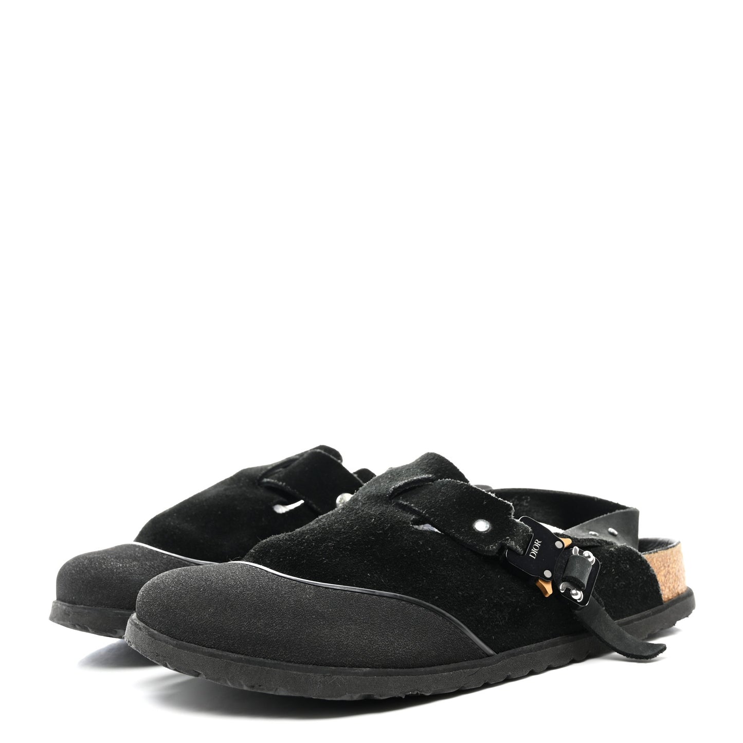 X BIRKENSTOCK Felted Wool Nubuck Calfskin Tokio Mule 42 Black