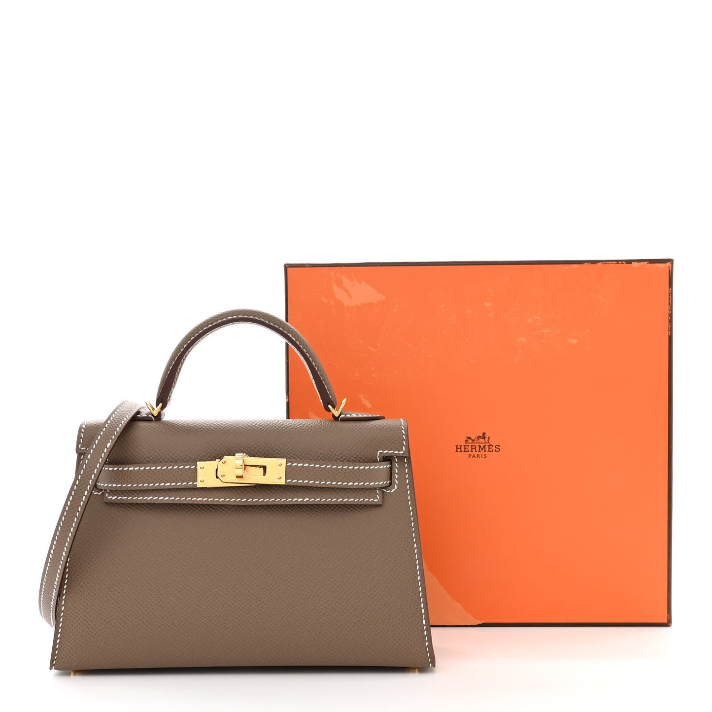 Epsom Mini Kelly Sellier 20 Etoupe