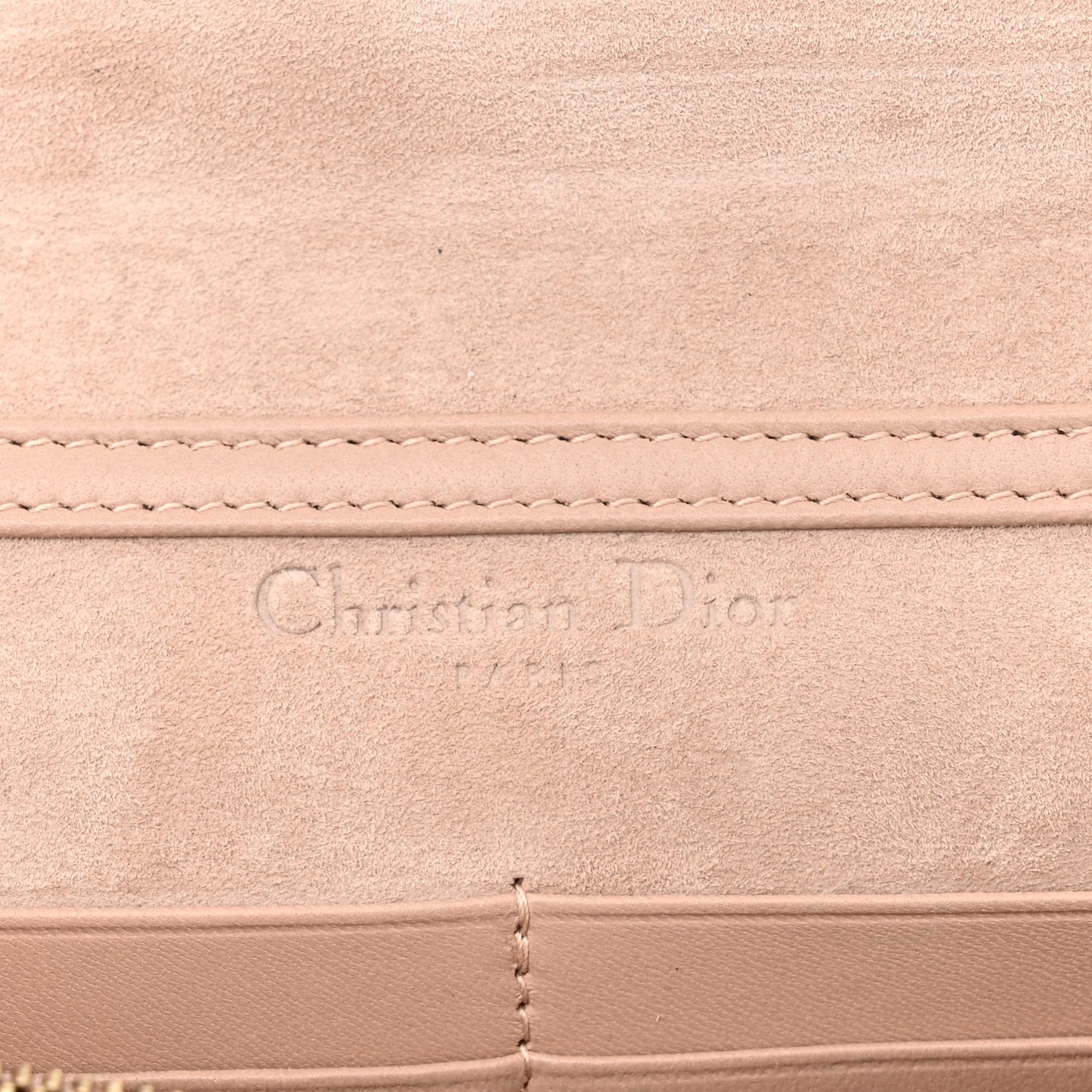Lambskin Cannage Studded Dioraddict Wallet on Chain Clutch Nude
