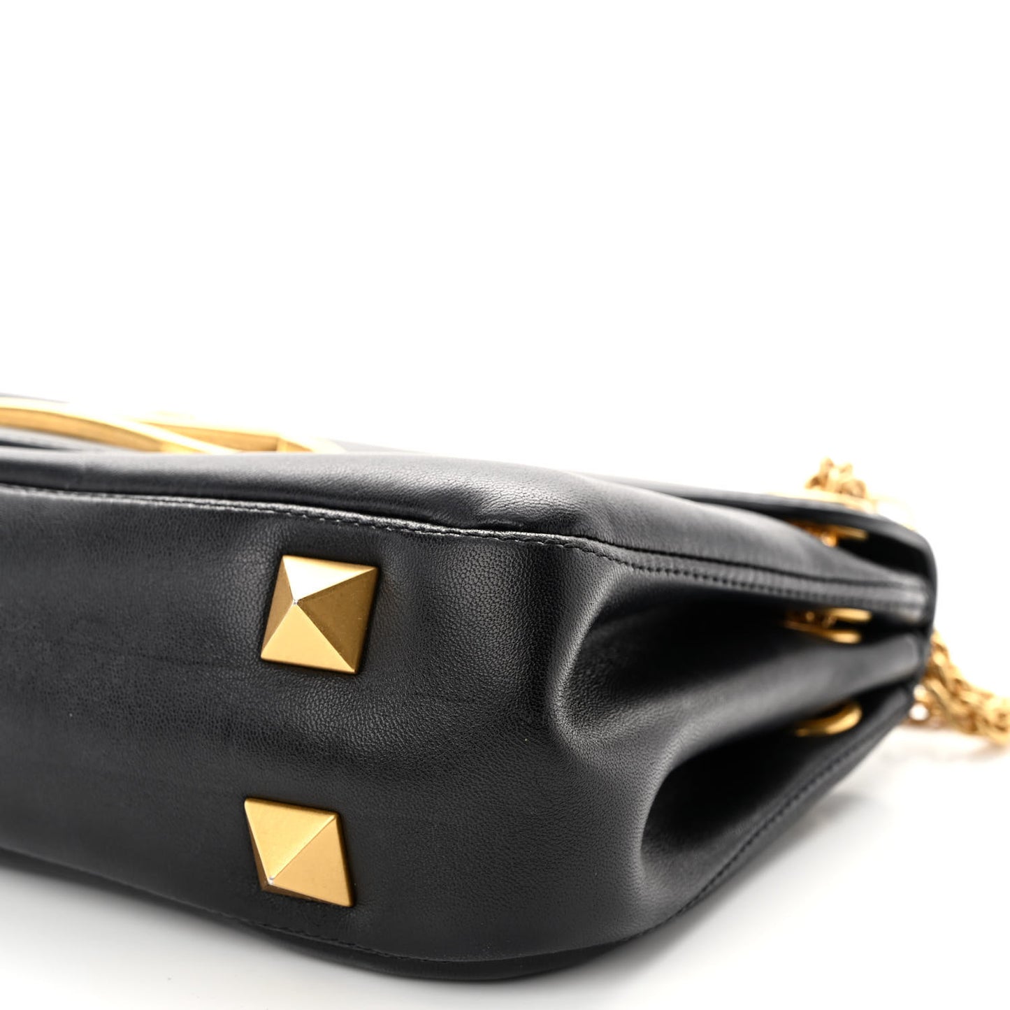 Nappa Stud Sign Shoulder Bag Black