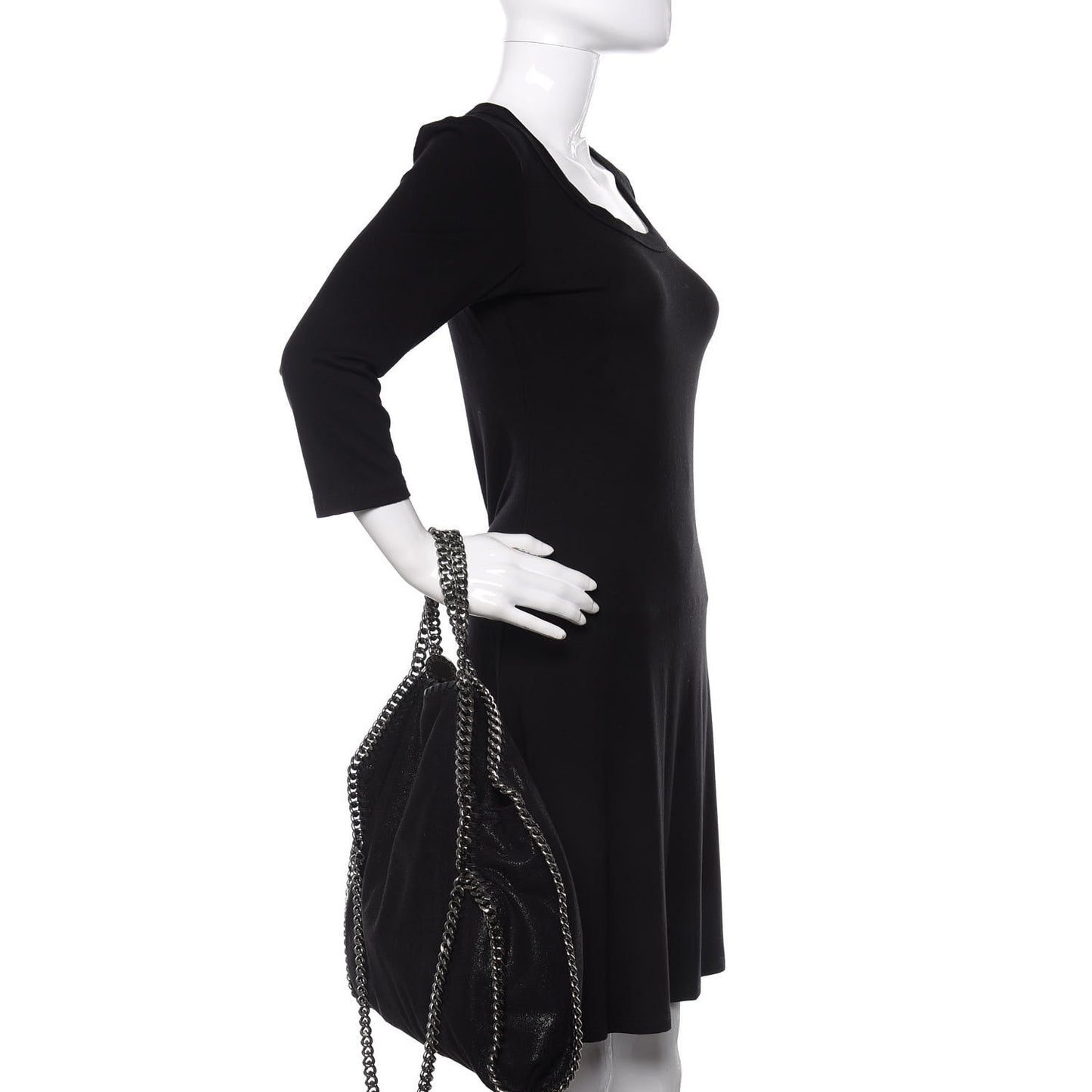 Shaggy Deer Falabella Fold Over Tote Black