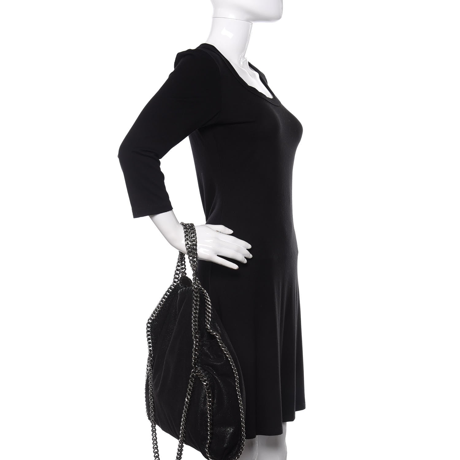 Stella McCartney Shaggy Deer Falabella Fold Over Tote Black 3 of 11