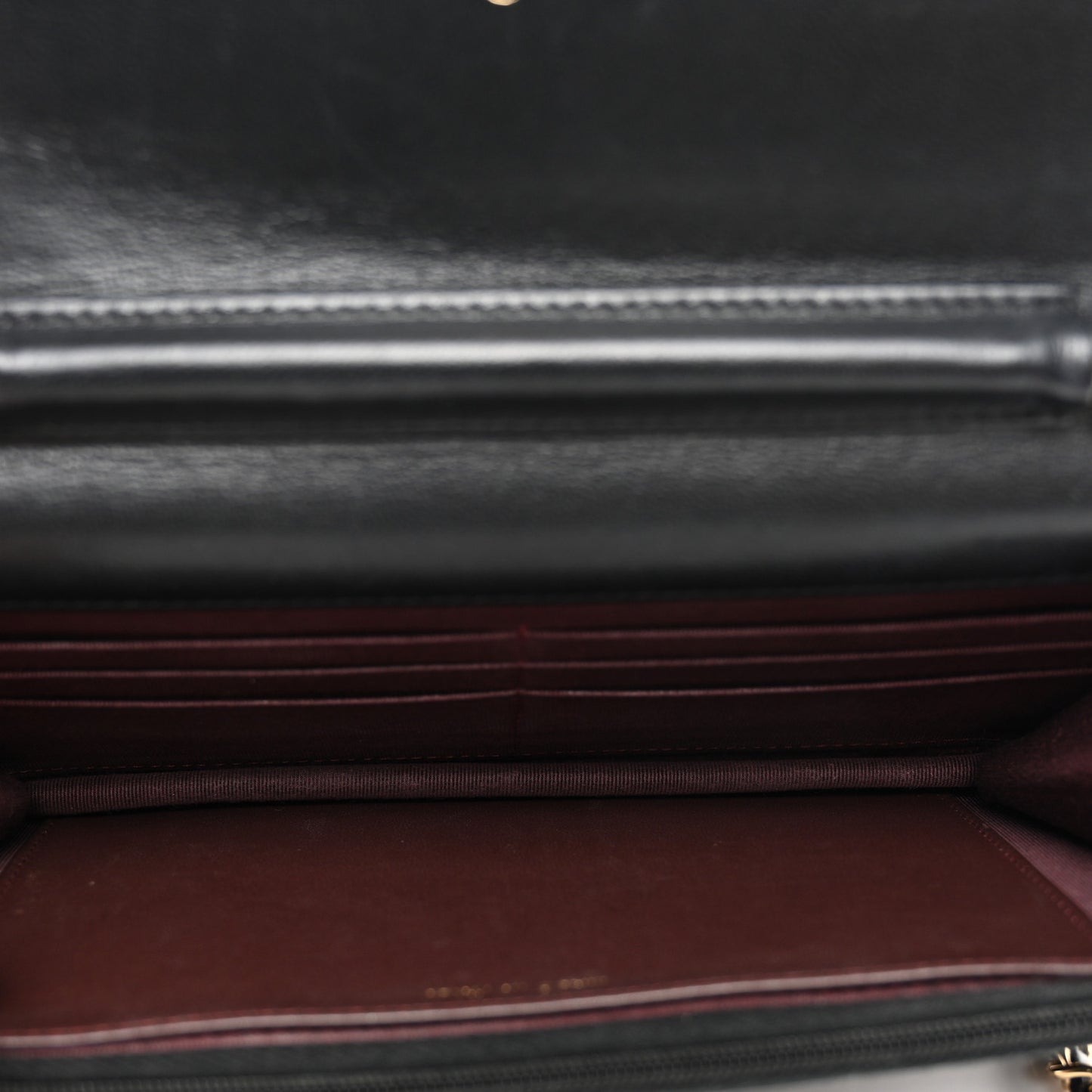 Lambskin Quilted Wallet On Chain WOC Black