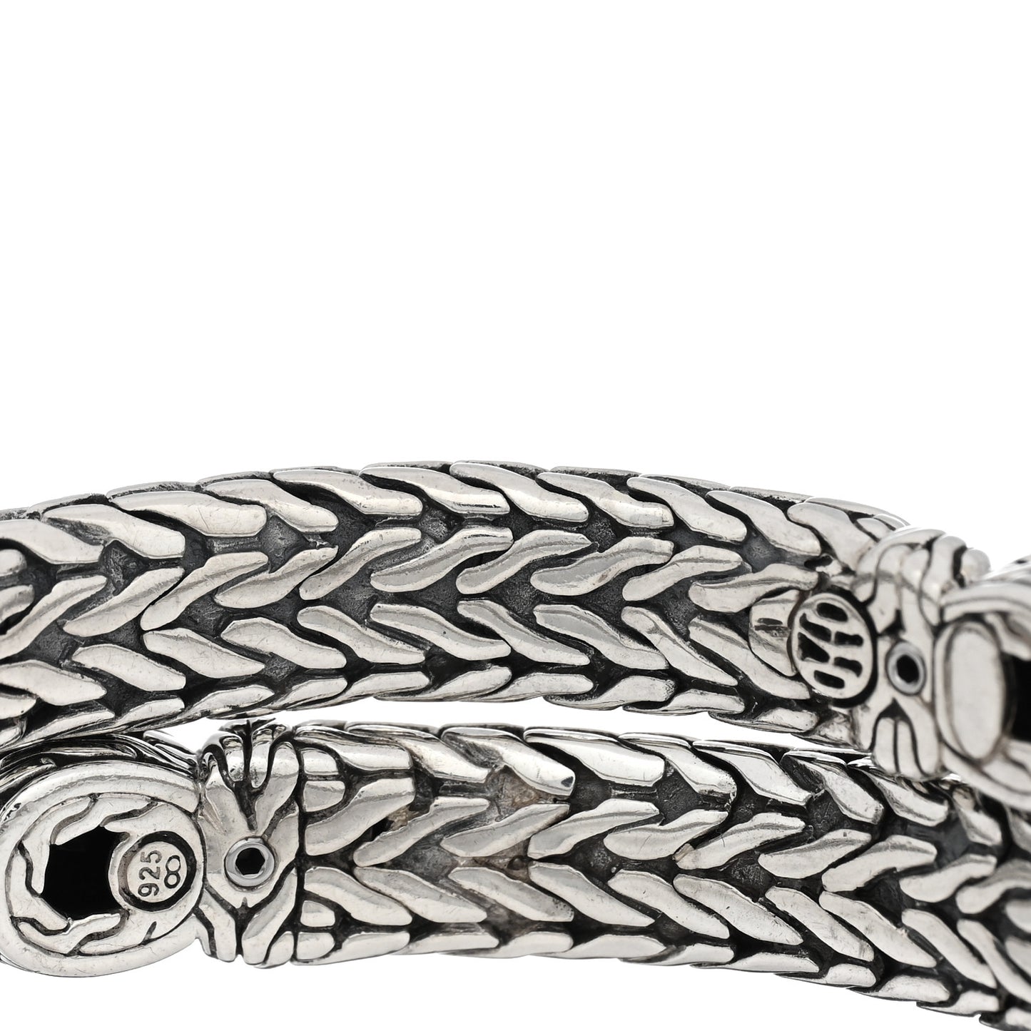 Sterling Silver Black Onyx Coil Bracelet