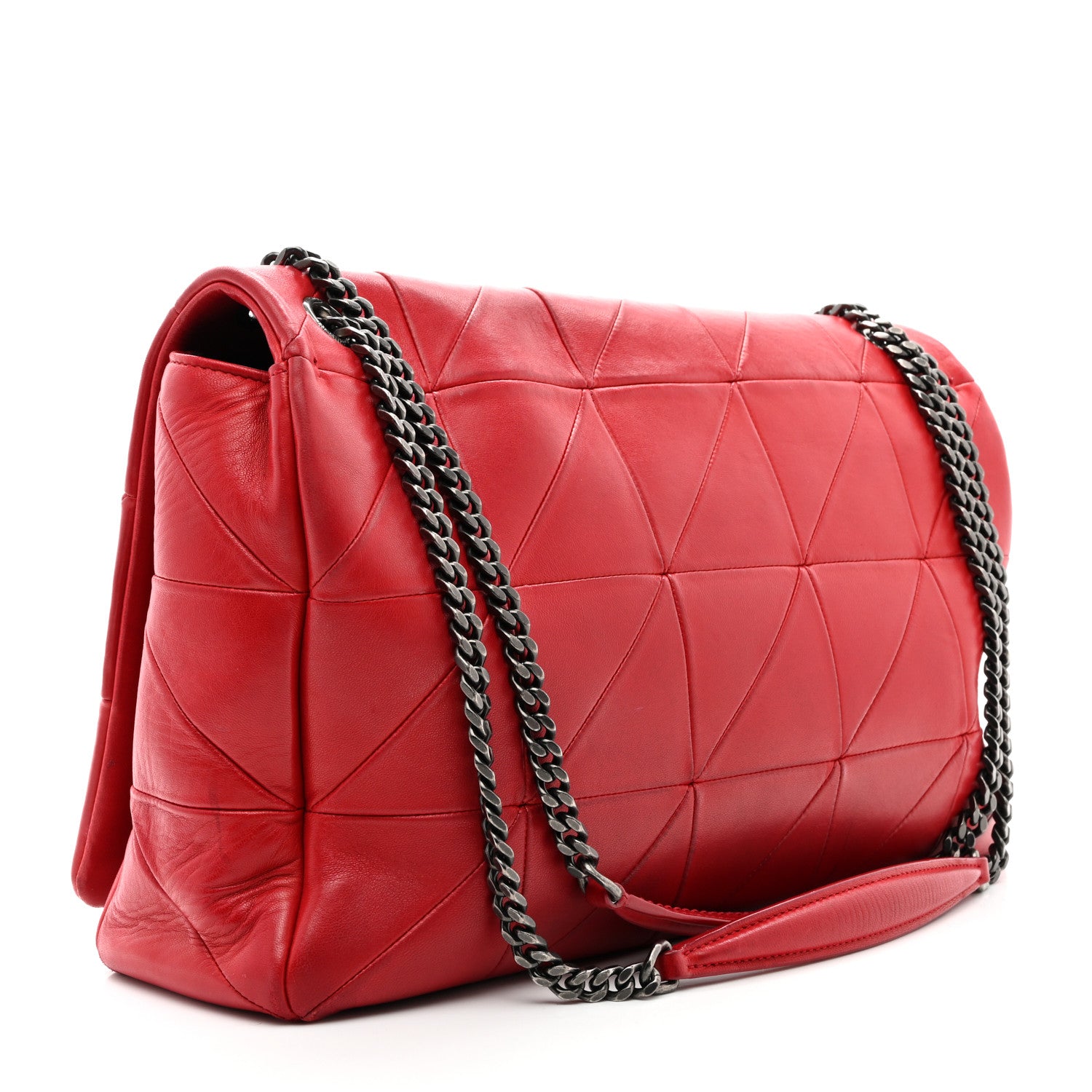 Saint Laurent Lambskin Patchwork Monogram Large Jamie Red 2 of 11