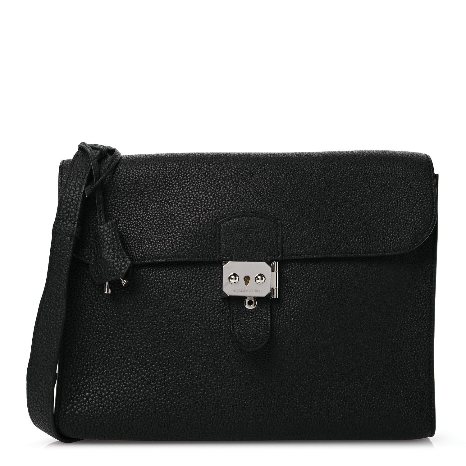 エルメス Hermes Togo Sac A Depeches 29 Messenger Bag Black 1560873