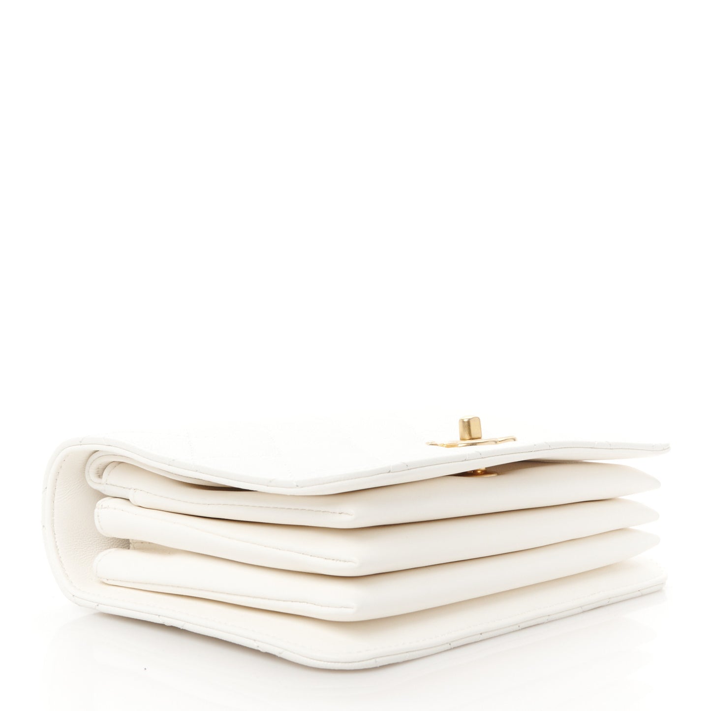 Caviar Quilted Mini Top Handle Flap White