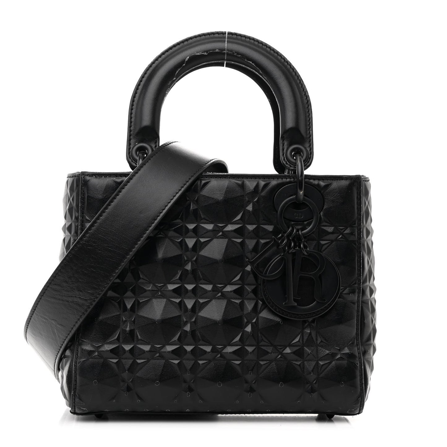 Calfskin Cannage Diamond Small My ABCDior Lady Dior Black