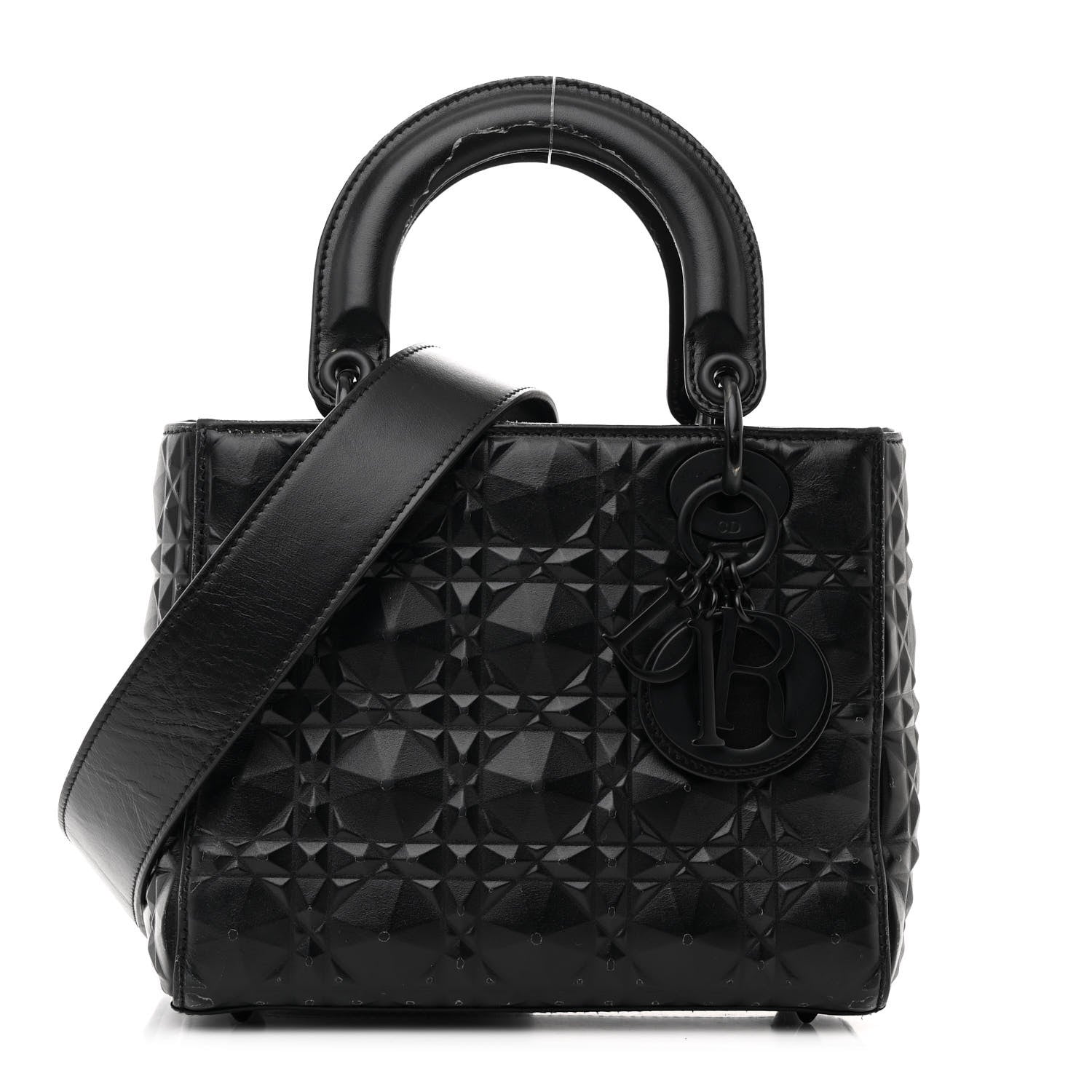 Christian Dior Calfskin Cannage Diamond Small My ABCDior Lady Dior Black 1 of 12
