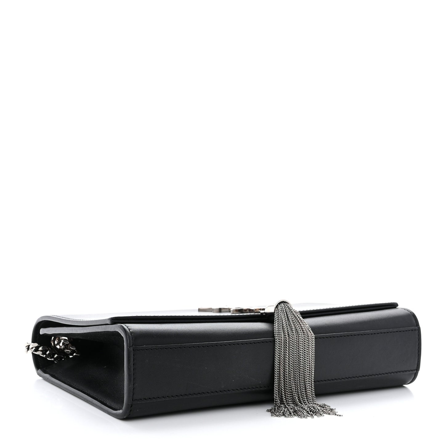 Smooth Calfskin Medium Classic Monogram Kate Tassel Satchel Black