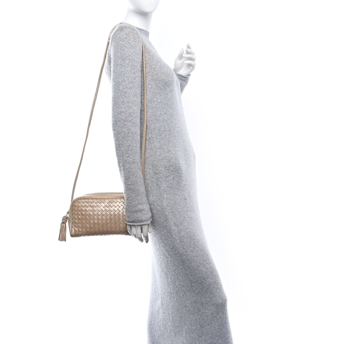 Metallic Nappa Intrecciato Mini Crossbody Rose Gold