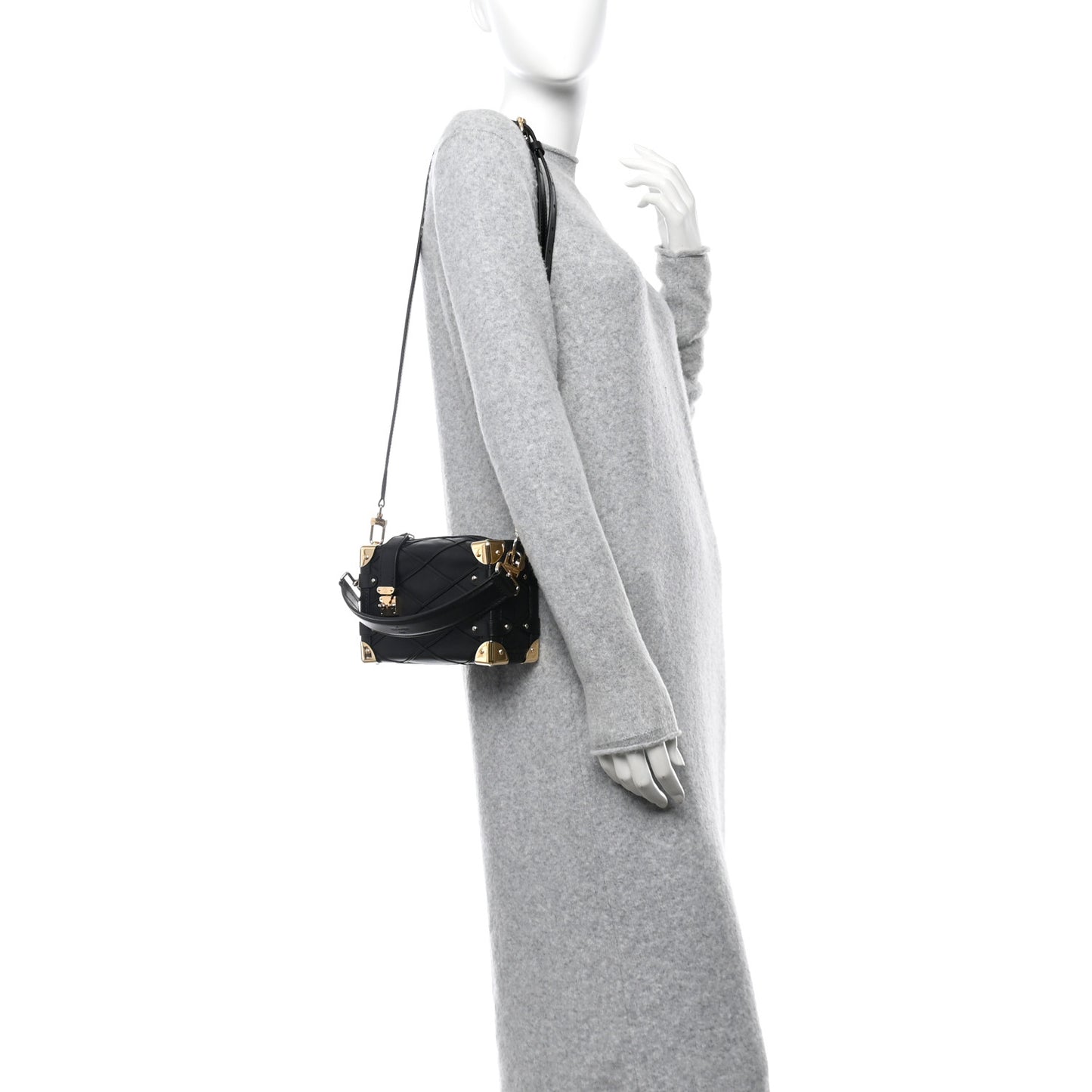 Lambskin Malletage Side Trunk PM Black
