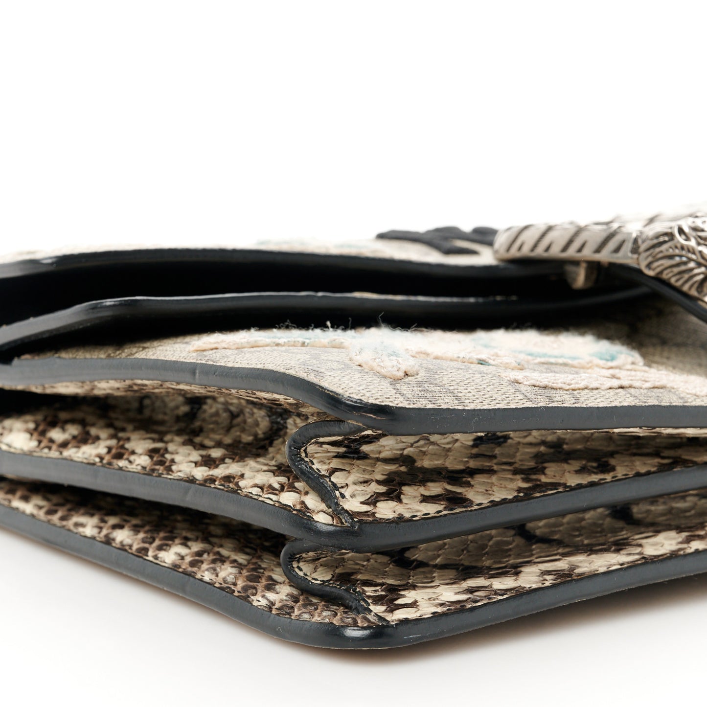X MLB GG Supreme Monogram Snakeskin NY Yankees Patch Embroidered Small Dionysus Shoulder Bag