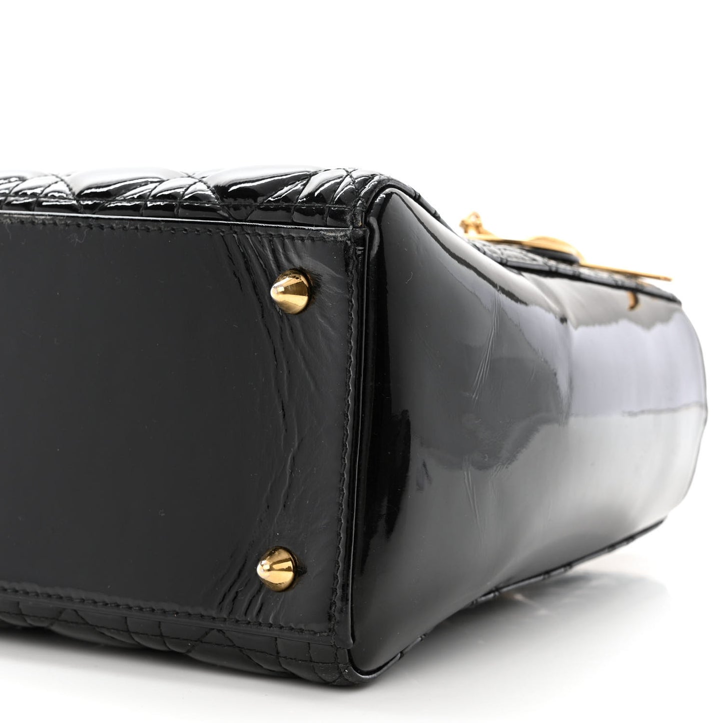 Patent Cannage Medium Lady Dior Black