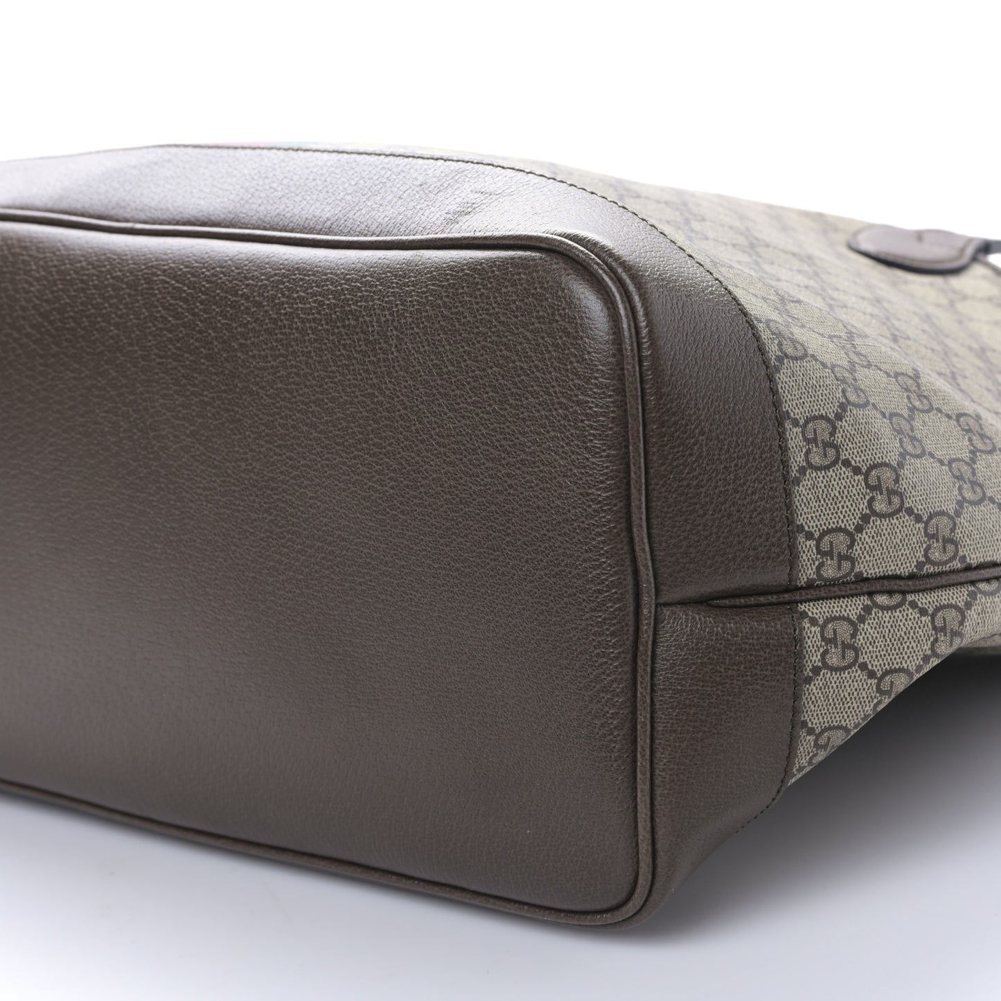 GG Supreme Monogram Textured Dollar Calfskin Web Large Ophidia Tote Beige Ebony New Acero