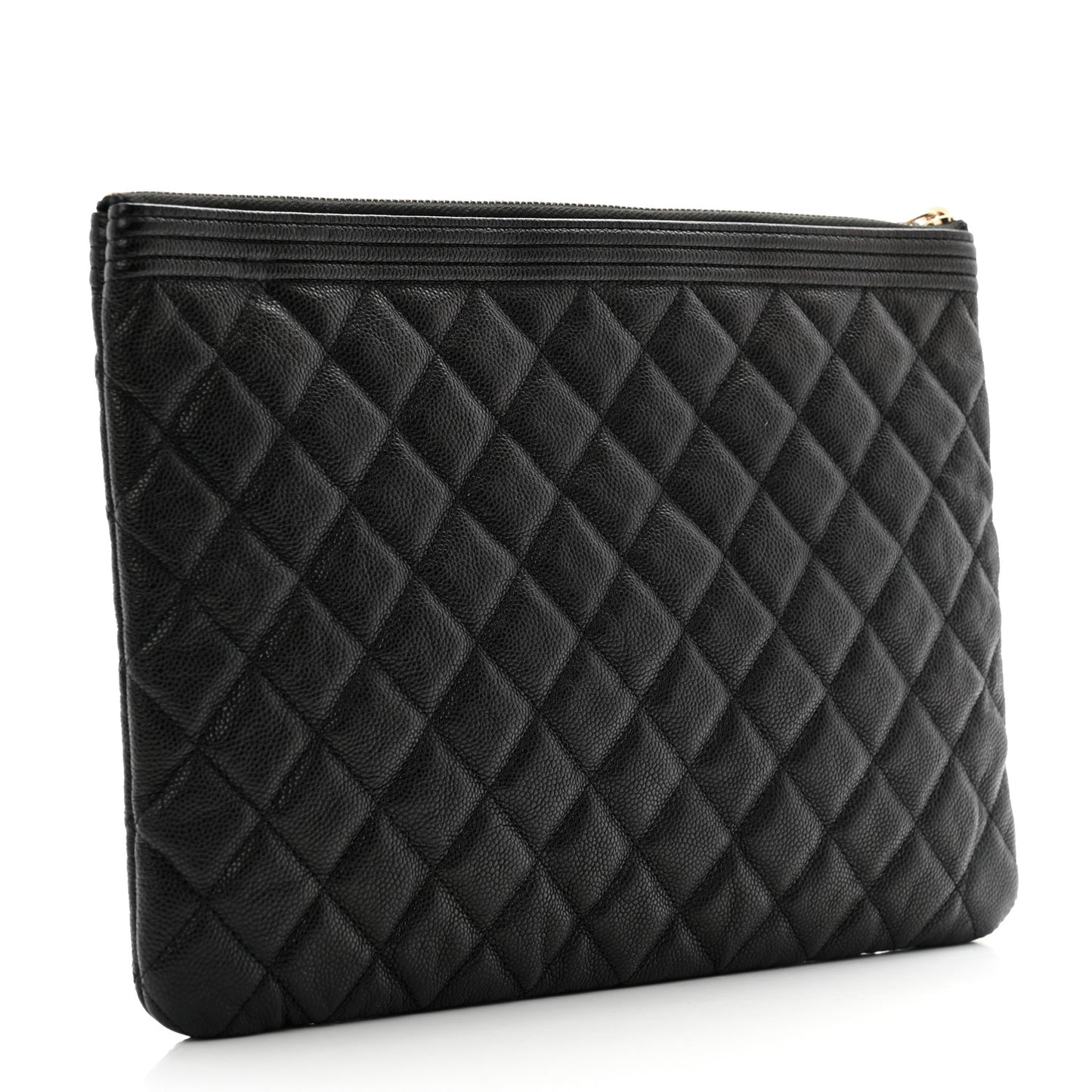 Caviar Quilted Medium Boy Cosmetic Case Black