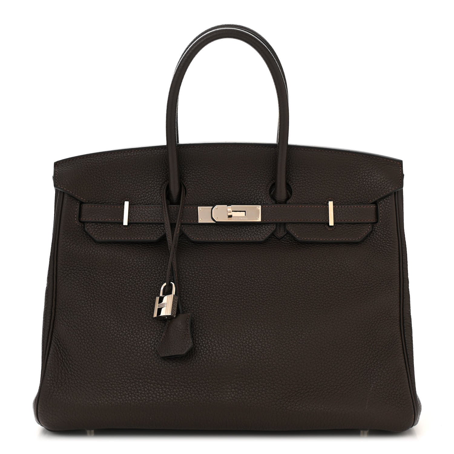Hermes Taurillon Clemence Birkin 35 Chocolate 1 of 9