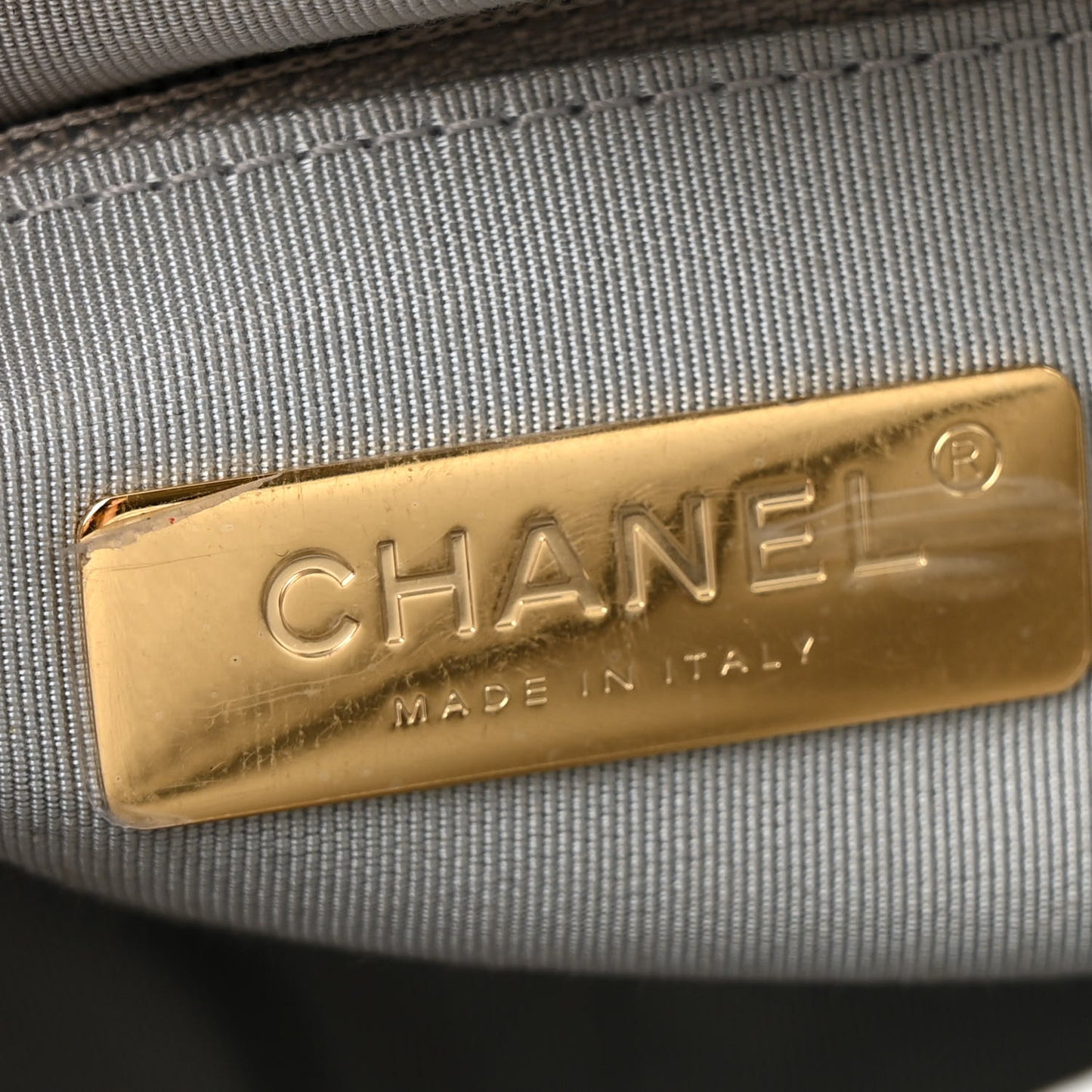 Metallic Lambskin Quilted Medium Chanel 19 Flap Silver