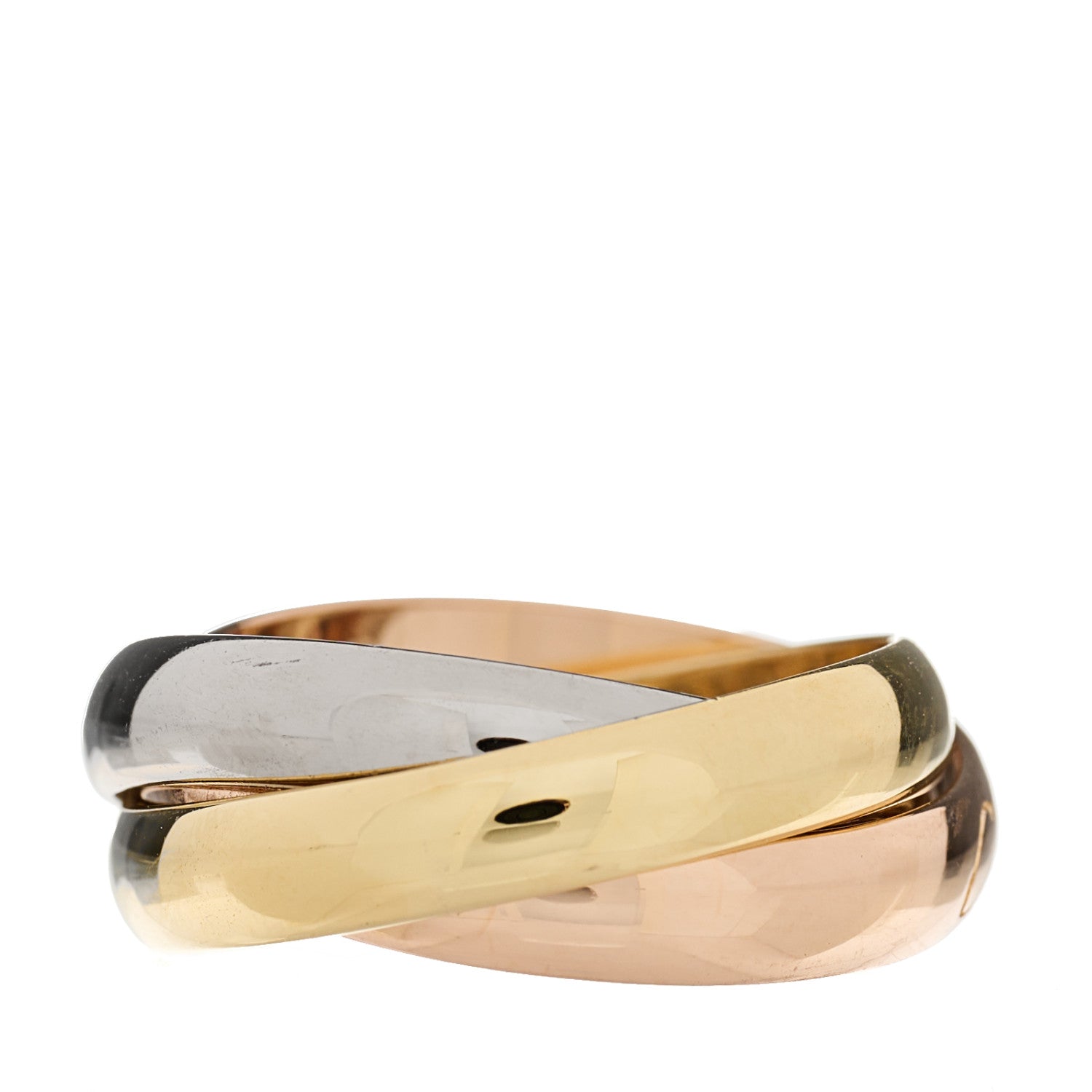 Cartier 18K Pink Yellow White Gold Classic Trinity Ring 49 4.75 3 of 5