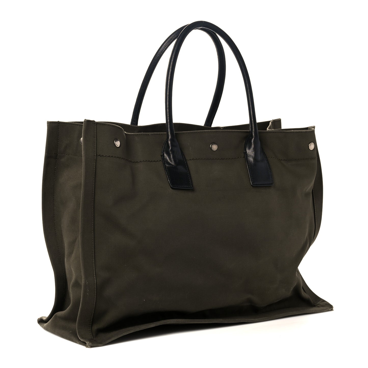 Linen Calfskin Rive Gauche Tote Khaki