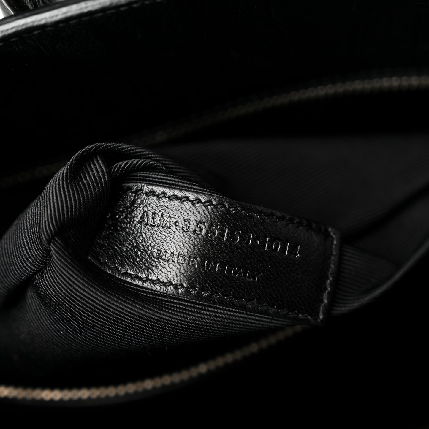 Calfskin Crocodile Embossed Small Sac de Jour Black