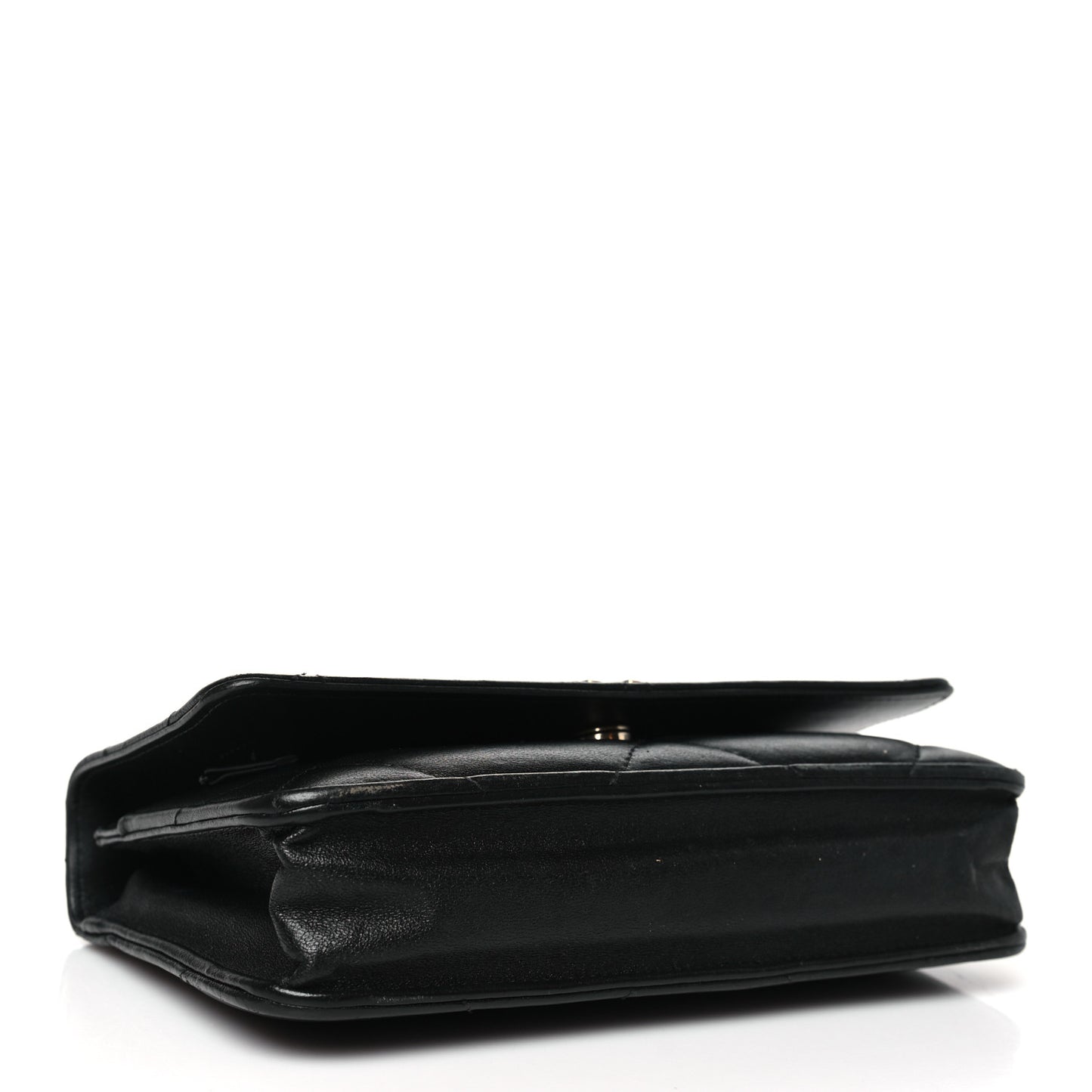 Goatskin Quilted Chanel 19 Wallet On Chain WOC Black