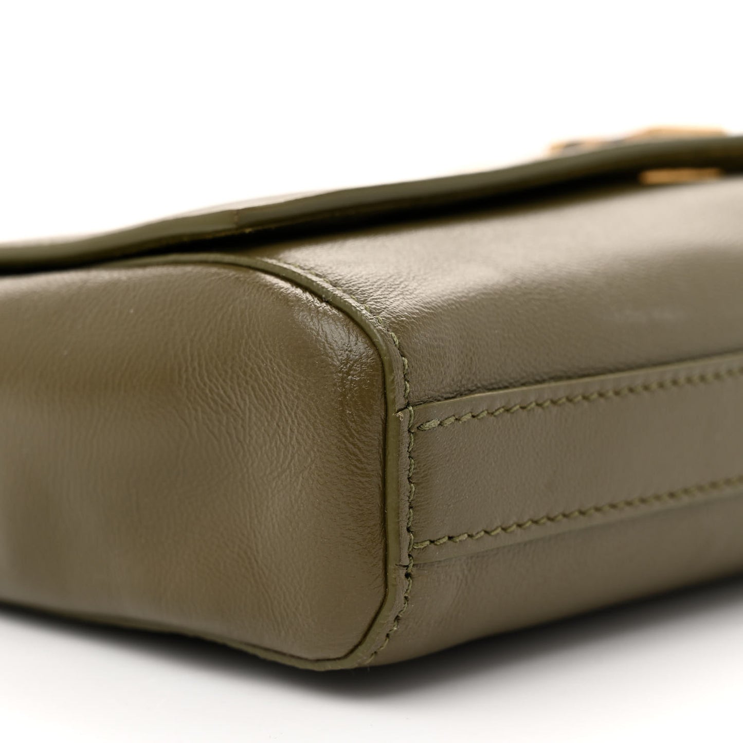 Smooth Calfskin Suede Small Reversible Monogram Kate Satchel Loden Green